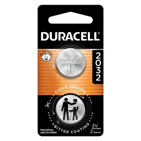 Duracell 2032 Lithium Battery, 2 Count, AirTag & Key Fob, CR2032 3V Cell