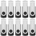 10-Pack Enfain 16GB USB 2.0 Swivel Flash Drives: Shareable Data Storage for Home & Office Use (Black)
