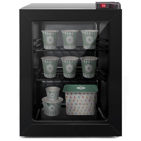 ADT 2.1 Cu Ft Glass Door Display Freezer, Commercial Upright Freezer, -8°F to 14°F with 2 Adjustable Shelves, Ideal for Ice Cream, Premium Spirits, Frozen Desserts & Retail Display