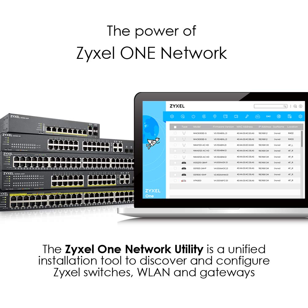 Zyxel 48-Port PoE Gigabit Switch | Smart Managed | 48x PoE+ @375W | 4x SFP | Optional Nebula Cloud | Rackmount [GS1920-48HPV2]