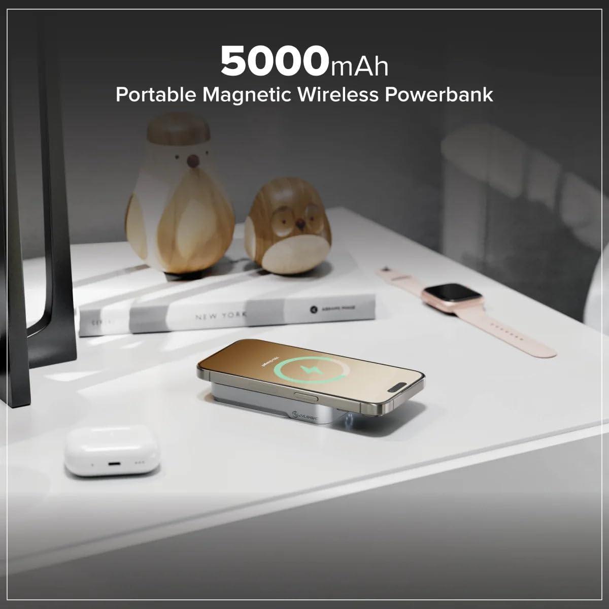 Alogic Matrix+ 3-in-1 Magnetic Charging Dock with 5000mAh Power Bank & 30W Global Adapter for iPhone, AirPods & Apple Watch | Black