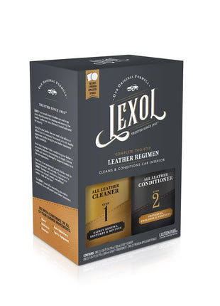 Lexol Leather Conditioner and Cleaner Kit by Lexol, Use on Furniture, Car Interiors, Shoes, Handbags, Includes 2 Application Sponges, Two-Step System, 16 oz Each