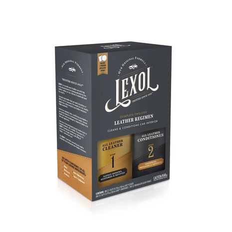 Lexol Leather Conditioner and Cleaner Kit by Lexol, Use on Furniture, Car Interiors, Shoes, Handbags, Includes 2 Application Sponges, Two-Step System, 16 oz Each
