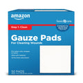 Amazon Basic Care Gauze Pads, 4x4 inches Sterile Medical Wound Dressing Sponges for Cleaning, Covering, & Cushioning Cuts & Minor Injuries, 50 Count (Pack of 1), (Previously All Health)