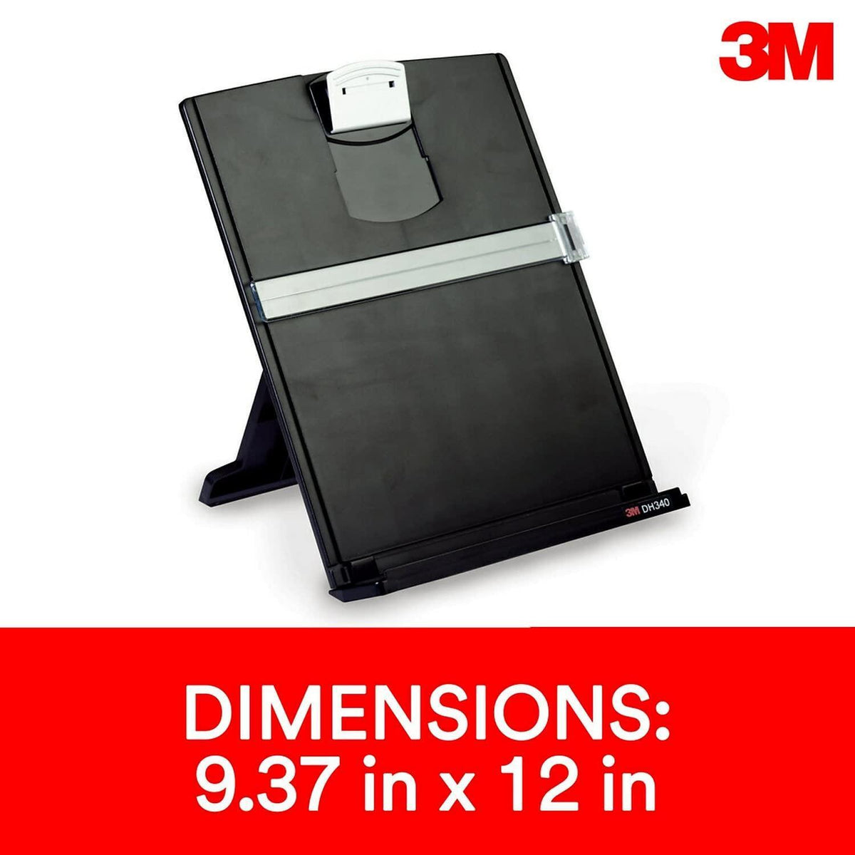 DH340MB 3M Fold-Flat Freestanding Desktop Copyholder, Plastic, 150 Sheet Capacity, Black