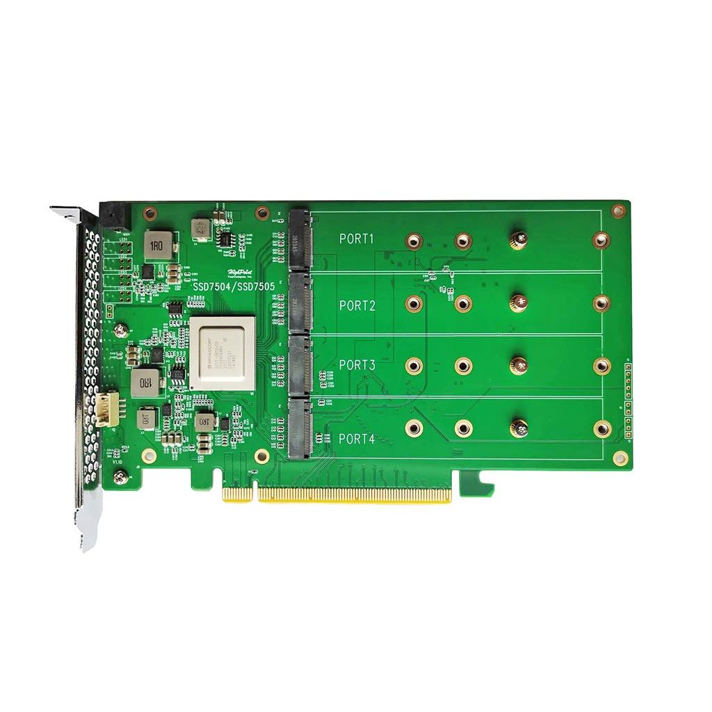 HighPoint SSD7505 PCIe 4.0 x16 4-Channel M.2 NVMe RAID Controller