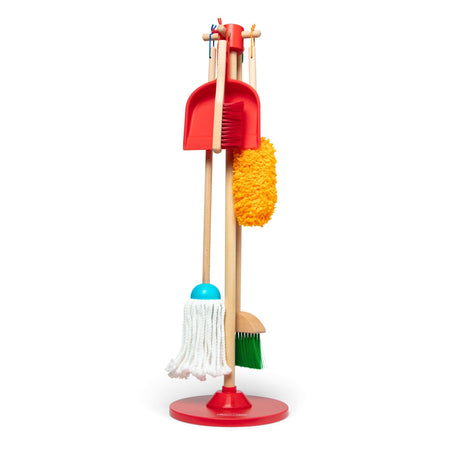 Melissa & Doug Dust Sweep Mop, 6-Pc. Toddler Cleaning Set with Kids Broom & Accessories, Preschool Learning Activities & Kids Toys for Girls & Boys 3+