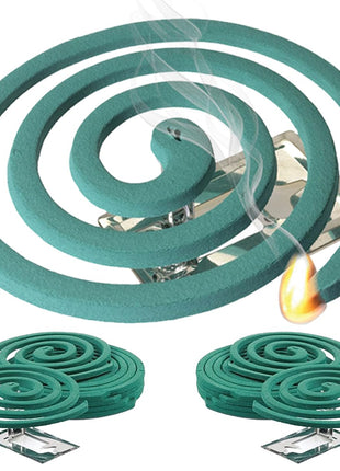 W4W Mosquito Repellent Coils - Outdoor Use Reaches Up to 10 feet - Each Burns for 5-7 Hours (Three Pack Contains 12 coils & 6 Stands)