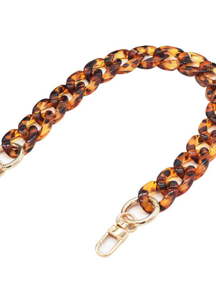 Havique Purse Chain Strap Bag Chain for Handbags Replacement Shoulder Straps Purse Handles Extender Charms, Acrylic Leopard Print 16 inch