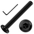 Mywish M6 x 50mm 20Pcs Flat Head Hex Socket Cap Screws Bolts, 304 Stainless Steel Furniture Bolts Full Thread, Black Oxide & Hex Spanner