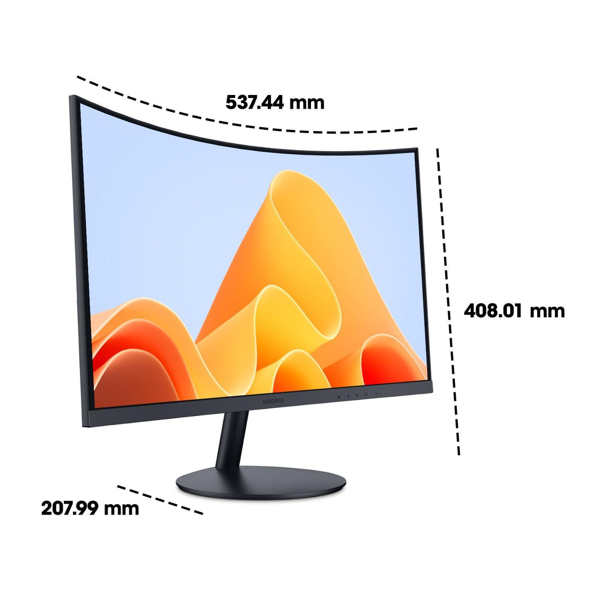 KOORUI 24 inch Curved Monitor, Full HD 1080P Curved Computer Monitor, 100Hz 1500R PC Screen, HDMI VGA, Tilt Adjustment, LCD Display, Eye Care, Black 24N5CA