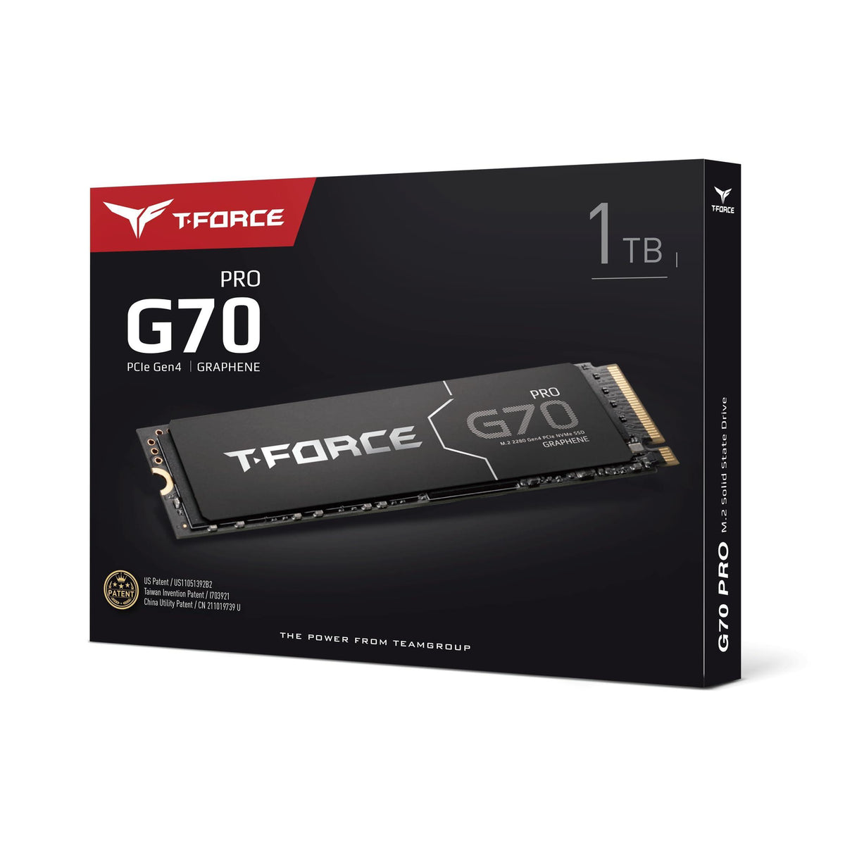 TEAMGROUP T-Force G70 PRO Graphene Heatsink 1TB DRAM SLC Cache 3D TLC NAND NVMe InnoGrit PCIe Gen4x4 M.2 2280 Gaming Internal SSD Works with PS5 Read/Write 7400/5500 MB/s TM8FFH001T0C129