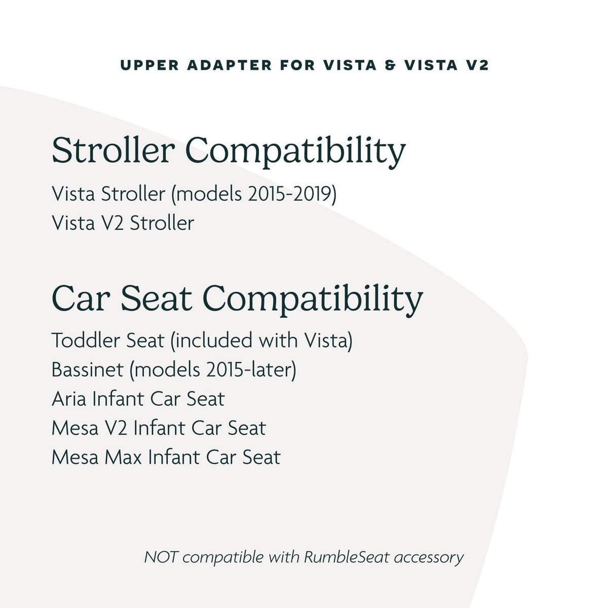 UPPAbaby Upper Adapter for Vista, Vista V2, and Vista V3 Strollers/ Compatible with Bassinet, Toddler Seat, Aria, Mesa V2, or Mesa Max Infant Car Seats / Quick + Secure Attachment / 1 Set