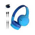 Belkin SoundForm Mini - Wireless Bluetooth Kids Headphones, 30H Battery, 85dB Safe Volume Limit, Built-in Microphone - Toddler On-Ear Earphones for iPhone, iPad - Ideal for School - Blue w/Case