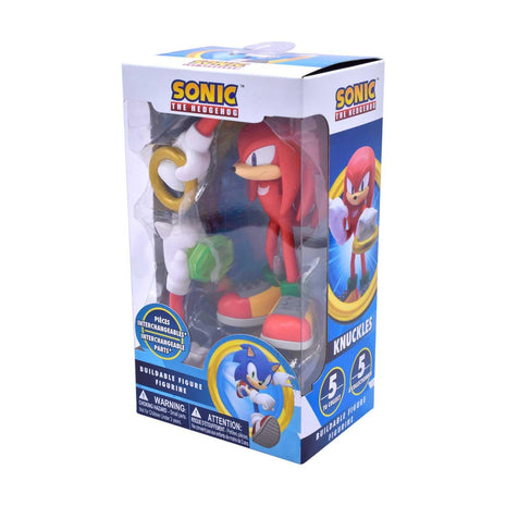 Just Toys LLC — Buildable Sonic The Hedgehog [Knuckles] Figure │ 4′′ Collectible Toy, Interchangeable Arms & Accessories, Ages 6+ (Knuckles, Sonic, Knuckles, Amy Rose, and Shadow)
