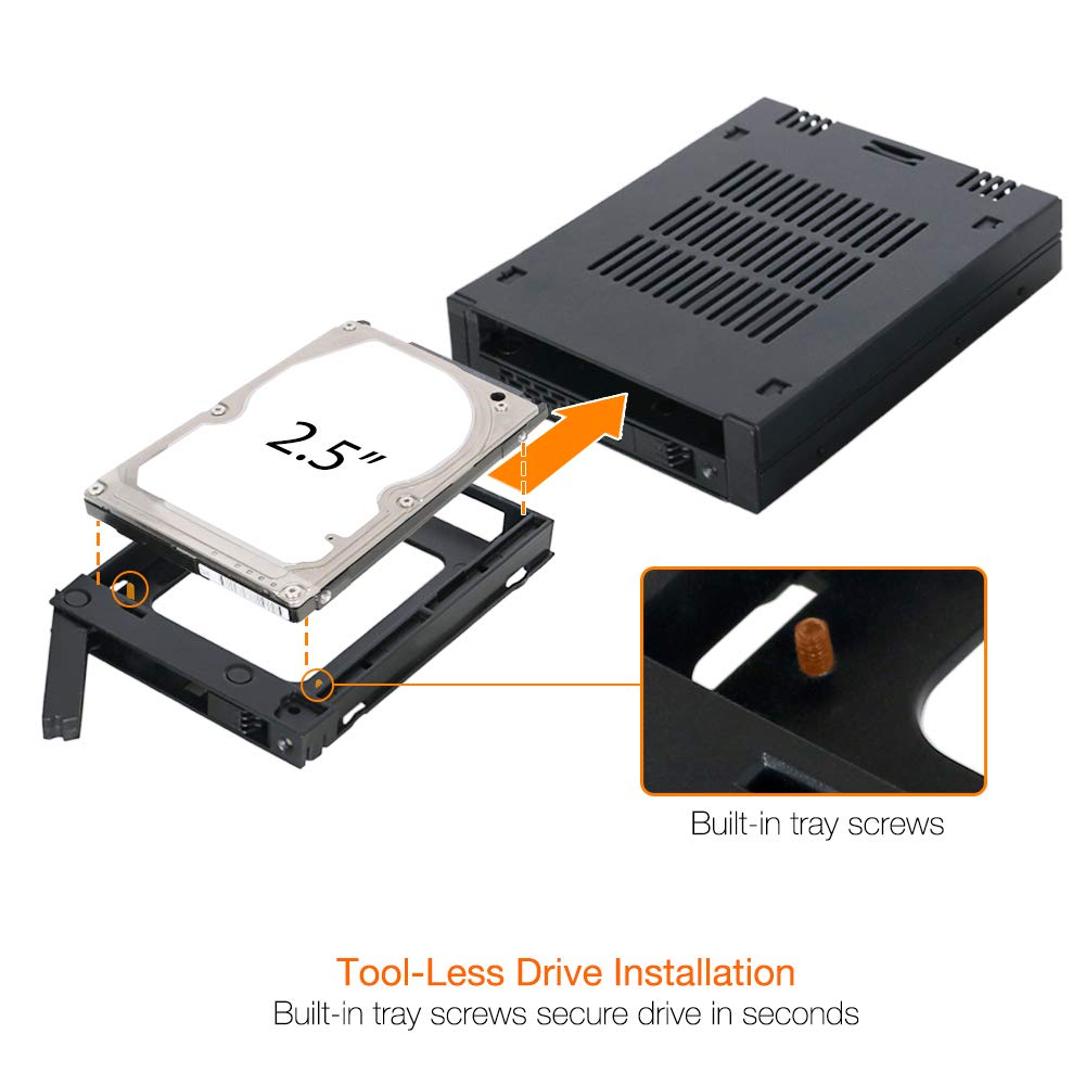 ICY DOCK 2 Bay 2.5 SAS/SATA HDD/SSD Mobile Rack for External 3.5” Bay | ExpressCage MB742SP-B