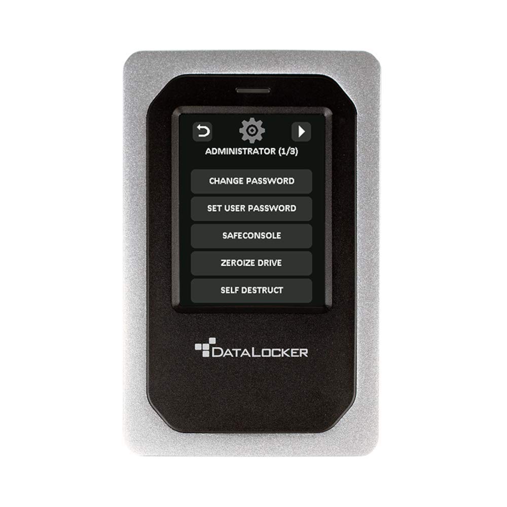 DataLocker DL4 FE 2TB Password Protected Encrypted SSD, Easy Screen Guided Setup, AES 256, IP64 Dust/Water Resistant, TAA Compliant Trusted FIPS 140-3 Level 3 Pending, OS Independent, USB-C/USB-A