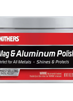 Mothers Mag & Aluminum Polish, 10 oz. – Brilliant Shine, Easy to Use, for All Uncoated & Unplated Metals Including Aluminum Wheels, Stainless Steel Trim and Exhaust Tips, Brass & More (05101)