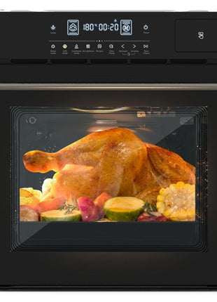 24" Single Wall Oven, 2.5 Cu.ft Built-in Timer-Convection Electric Wall Oven with 8 Baking Modes, 3000W, 240V, Stainless Steel, 3D Surround Heating, Timer, Touch Control, Safety Lock, Black