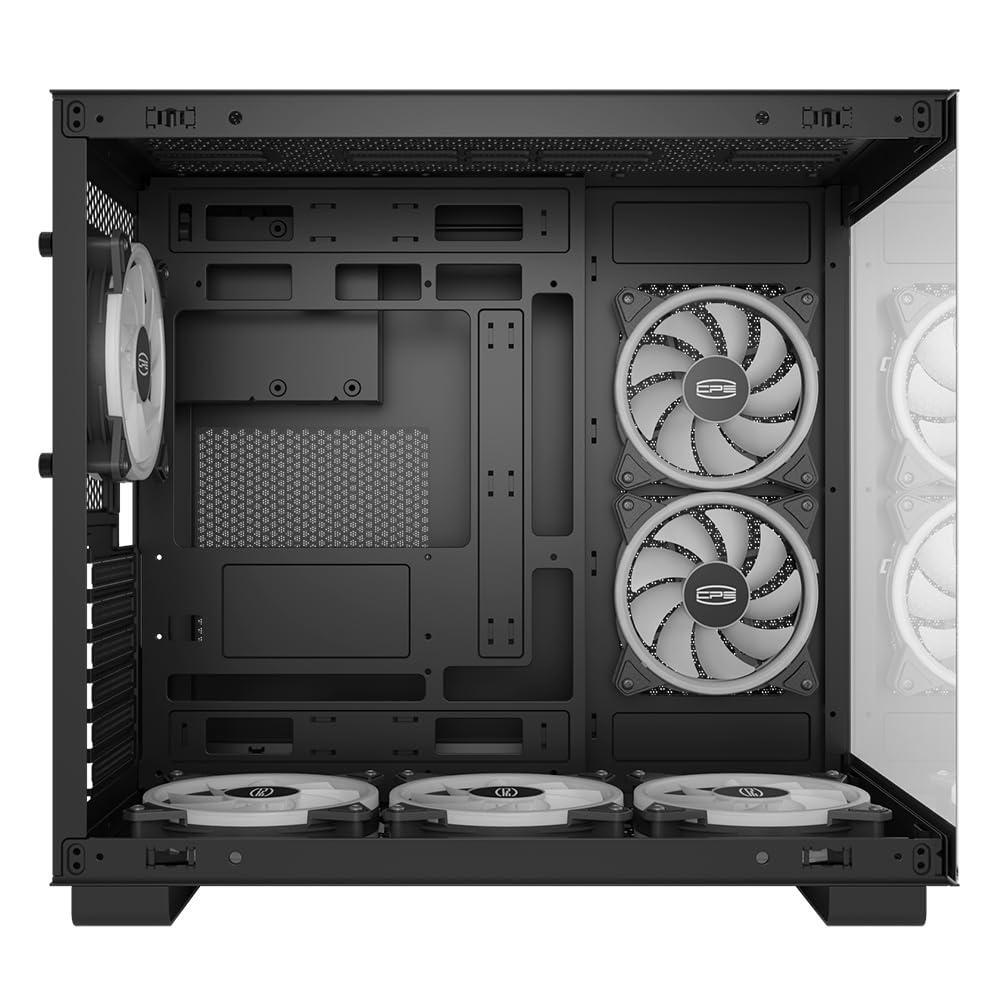 PCCOOLER CPS - C3 T500 ARGB Black - Mid Tower - Gaming Desktop Case with 6 ARGB Fans - ATX/M-ATX/ITX - 270 Column Free Panoramic View - 360MM Radiator & 400MM GPU Support (C3-T500BKD6-GL)