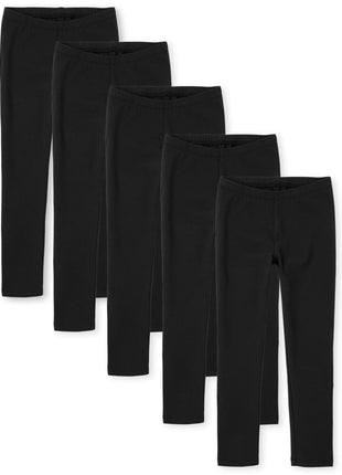 The Children's Place Girls Leggings,Black 5 Pack,M (7/8)