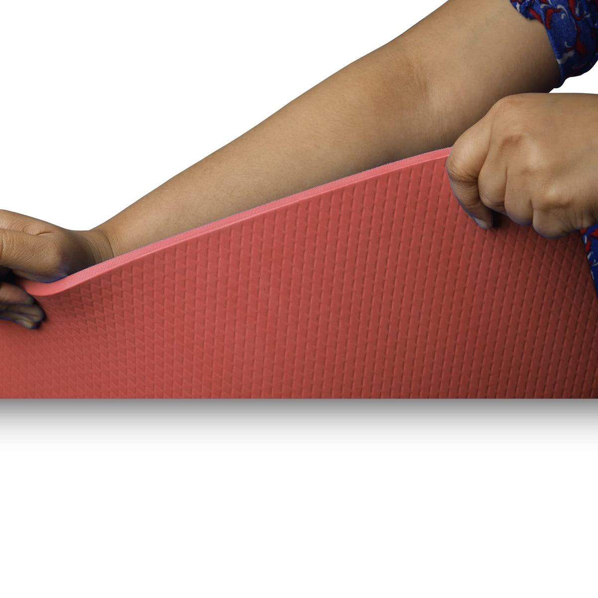 ZUSTLE 10MM Extra Thick Yoga Mat for Men and Women with Anti-Slip, Light Weight, Extra Large Made by EVA Quality for Gym Workout, Yoga Fitness, Pilates, and Meditation - Unisex (Red)