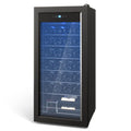 GarveeHome Wine Fridge, Compressor Wine Cooler Refrigerator, Beverage and Wine Refrigerator with Digital Touch Control, Double-Layer Glass Door, Freestanding or Built-In, 32 Bottles