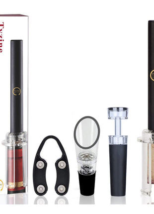 Air Pressure Pump Bottle Opener With Foil Cutter,Aerator Pourer,Vacuum Stopper(4PCS),Simple Cork Remover,Efficient Corkscrew Bottle Opener,Great For Wine Lovers,Perfect Wine Gift.