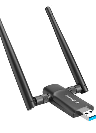 Nineplus Wireless USB WiFi Adapter for PC - 1300Mbps Dual 5Dbi Antennas 5G/2.4G WiFi Adapter for Desktop PC Laptop Windows11/10/7, Wireless Adapters for Desktop Computer Network Adapters