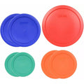 Pyrex Food Storage Plastic Replacement Lid Set (Red, Cobalt Blue, Orange, Green)