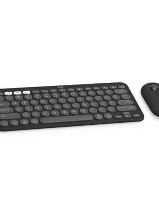 Logitech Pebble 2 Combo for Mac, Wireless Keyboard and Mouse, Slim, Quiet and Portable, Customizable, Bluetooth Mouse and Keyboard, Easy-Switch, for macOS, iPadOS - Tonal Graphite