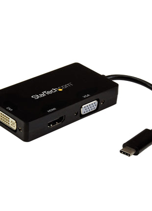 StarTech.com 4K USB C to HDMI, VGA & DVI Multi Port Video Display Adapter for Mac / Windows Laptop & Monitor (CDPVGDVHDBP)