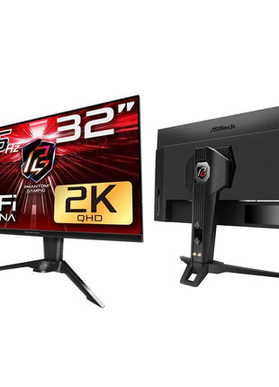 ASRock Phantom Gaming Monitor 32 inch (31.5 inch viewable) QHD 2560 x 1440 (2K) 165 Hz (144Hz and Higher) Wi-Fi Antenna FreeSync Premium (AMD Adaptive Sync) Built-in Speakers, PG32QF2B