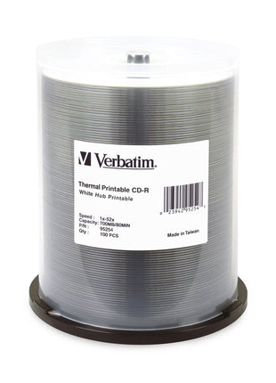 Cd-R 80min 700mb 52x Thermal Hub White Printable 100pk Spindle