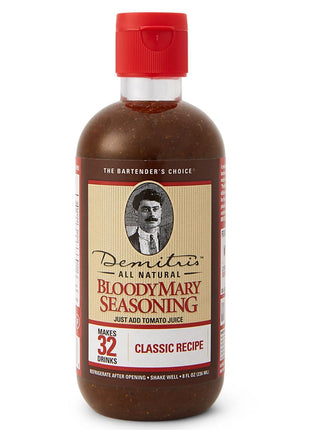 Demitri's Bloody Mary Seasoning Classic Recipe - Bloody Mary Mix - Concentrated Drink Mixer - Bold Rich Flavor - Perfect for Home Brunch Parties & Cocktails - 8oz Bottle (Pack of 1)