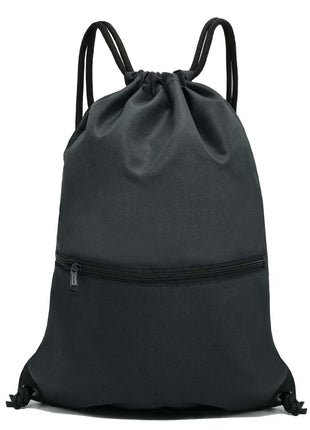 HOLYLUCK Drawstring Backpack Bag Sport Gym Sackpack - black