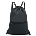 HOLYLUCK Drawstring Backpack Bag Sport Gym Sackpack - black