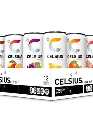 CELSIUS Assorted Flavors Official Variety Pack, Functional Essential Energy Drinks, 12 Fl Oz (Pack of 12)