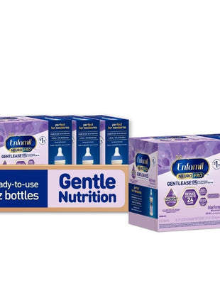Enfamil NeuroPro Gentlease Ready-to-Feed with Smaller Proteins for Easy Digestion,Brain Supporting DHA, HuMO6* Blend, Baby Formula for easing Fussiness, Gas, Spit-up in 24hrs, 2 Fl Oz (6 ct), 4 Pack