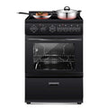 VEVOR 24 in Electric Range Oven, 2.7 Cu. Ft. Capacity Compact Freestanding Oven, Stainless Steel Kitchen Stove, with 4 Burners, Easy Reach Racks, Storage Drawer, Drip Pan, Indicator Light, Black