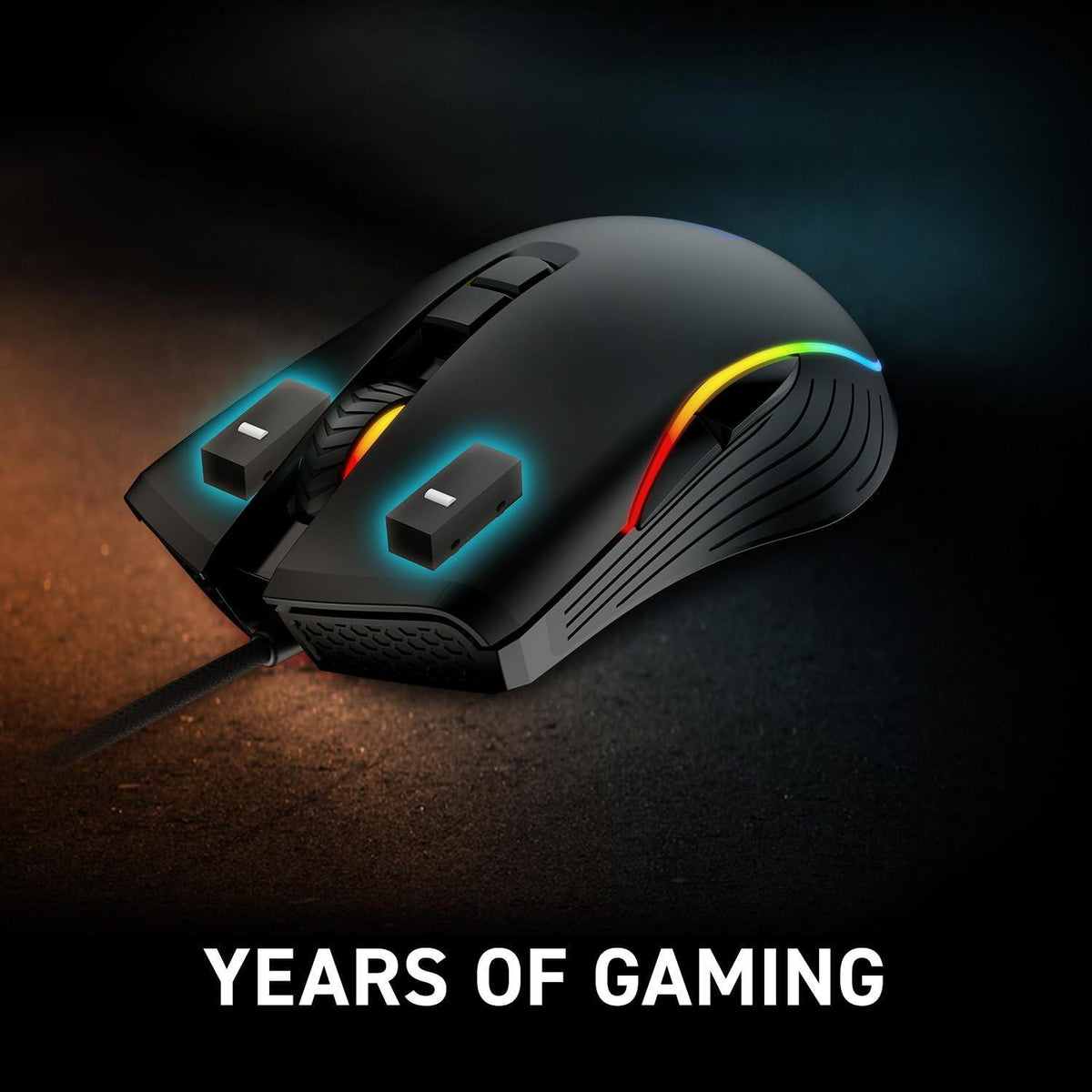 MSI Forge GM300 Lightweight Gaming USB RGB Adjustable up to 7200 DPI Desktop Laptop Gaming Mouse,Black