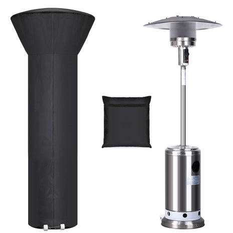 Patio Heater Covers with Zipper and Storage Bag,Waterproof,Dustproof,Wind-Resistant,Sunlight-Resistant,Snow-Resistant,Black,89'' Height x 33 inch Dome x 19 inch Base