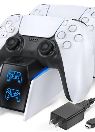 OIVO PS5 Controller Charger with Fast Charging AC Adapter, PS5 Controller Charging Station Stand for PlayStation 5, Docking Station Replacement for PS 5 Accessories Kits