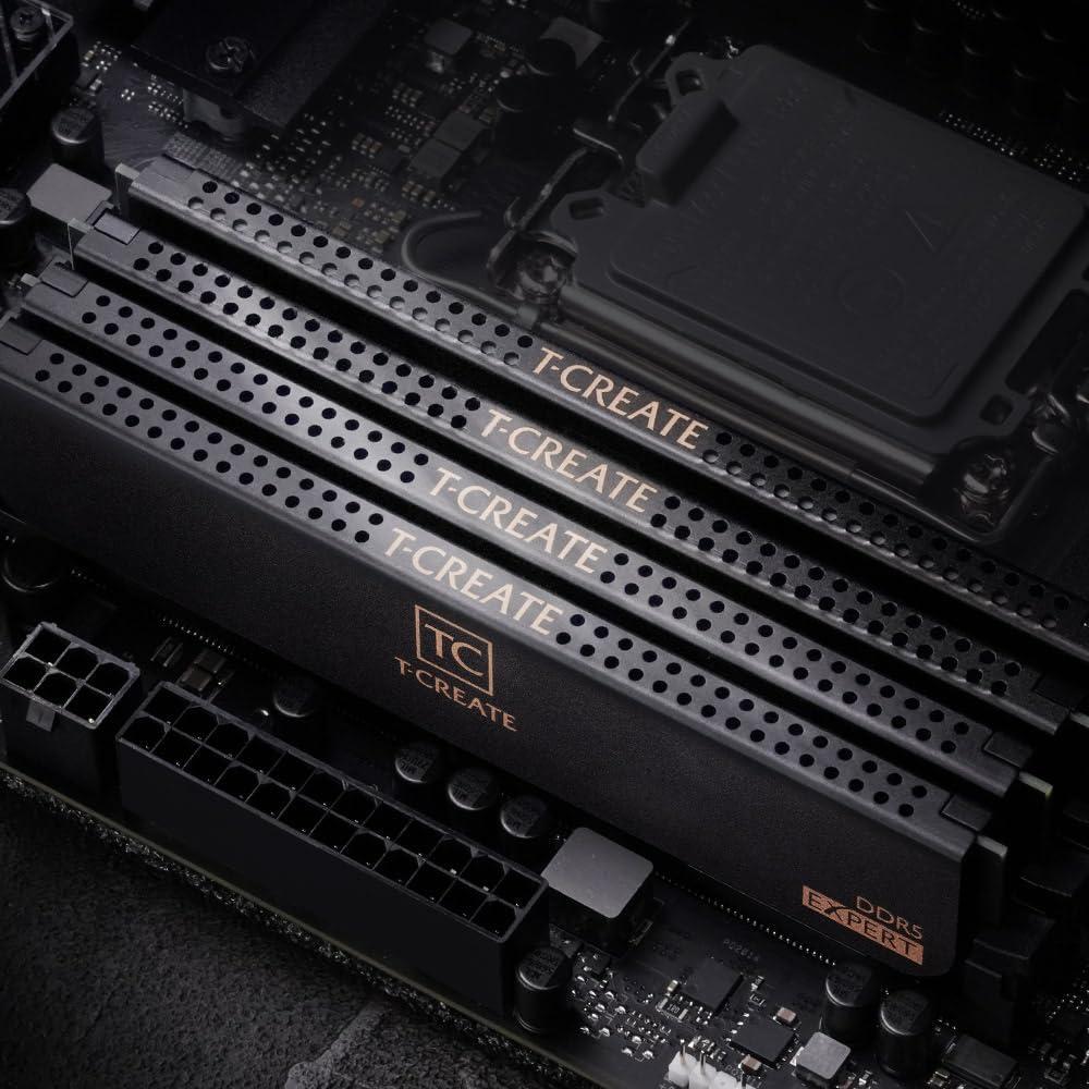 TEAMGROUP T-Create Expert CL30 Overclocking 10L DDR5 32GB Kit (2 x 16GB) 6000MHz (PC5-48000) Intel XMP 3.0 & AMD Expo Compatible Desktop Memory Module Ram Black - CTCED532G6000HC30DC01