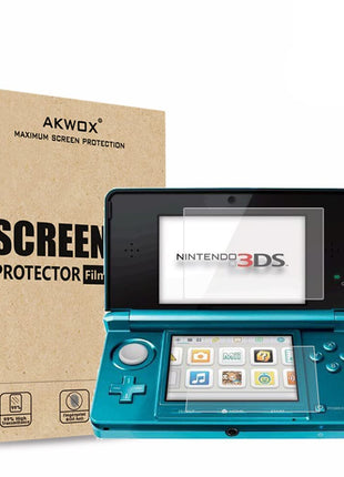 AKWOX (Pack of 4) HD Clear Crystal Top LCD Screen Protector + Buttom LCD Screen Protective Filter for Nintendo 3DS