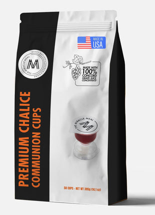 The Miracle Meal Pre-Filled Premium Chalice Cup - Travel Pack - Bag of 50 with Wafer and 100% Concord Grape Juice
