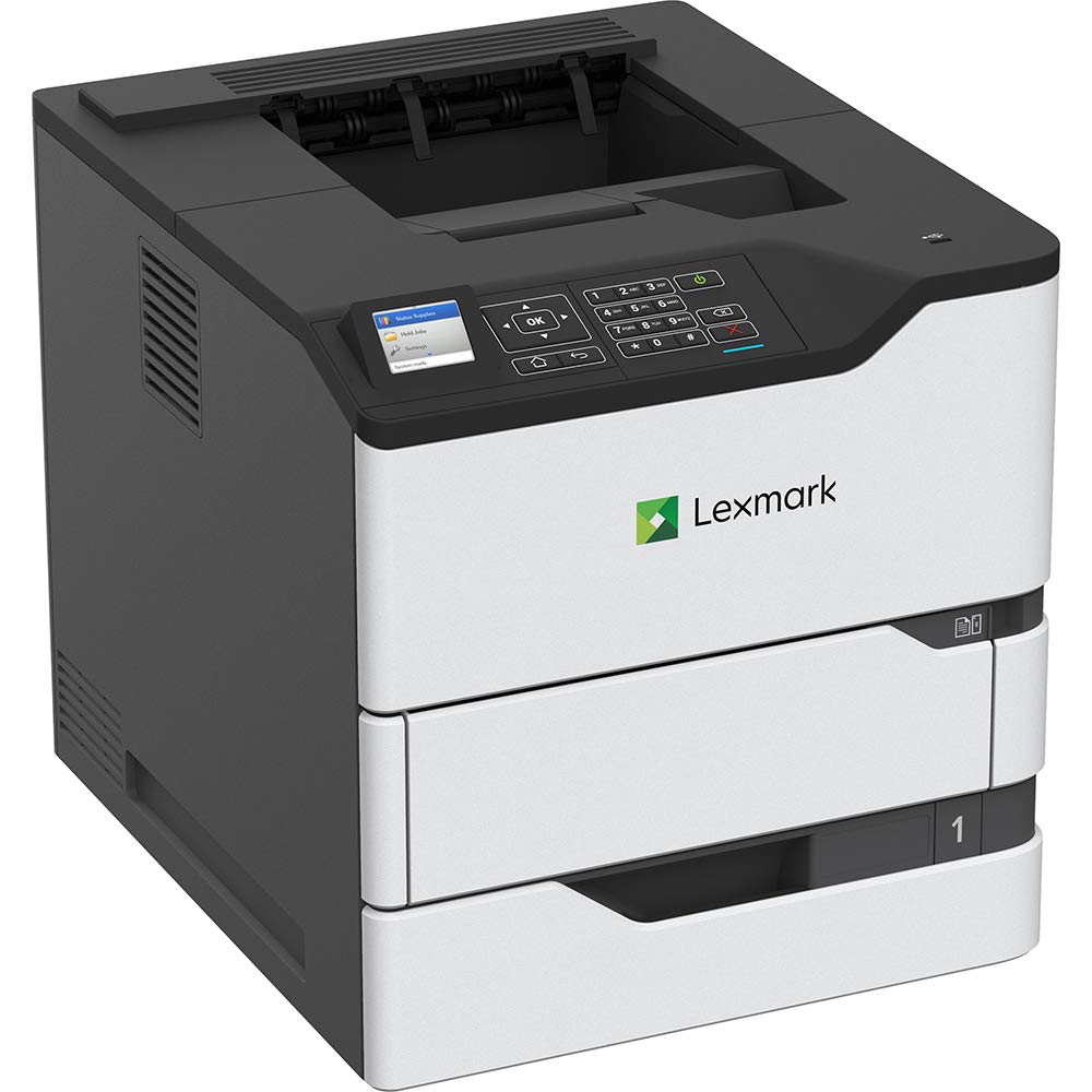 Lexmark MS821dn Monochrome Laser, Duplex (2-Sided) Printing: Integrated Duplex, 2.4-inch Color LCD Display, Print Speed: Up to 55 ppm, Recommended Monthly Page Volume: 3000-50000 Pages(50G0100)