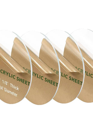 4 Pieces 1/8" Round Plexiglass Sheet, 6 Inch Diameter Clear Acrylic Circle, Cake Disk Acrylic Sheet, Plexiglass Table Top, Round Acrylic Backdrop