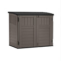Suncast Outdoor Storage Shed for Backyard and Garden, Horizontal, 4' x 2.5', Stoney Grey - Portable Utility Deck and Cabinet for Tools, Equipment, and Garbage