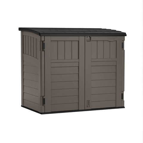 Suncast Outdoor Storage Shed for Backyard and Garden, Horizontal, 4' x 2.5', Stoney Grey - Portable Utility Deck and Cabinet for Tools, Equipment, and Garbage